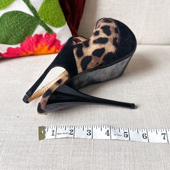 Marco Santi Black Leopard Platform Heels Size 7.5 - Picture 4 of 12